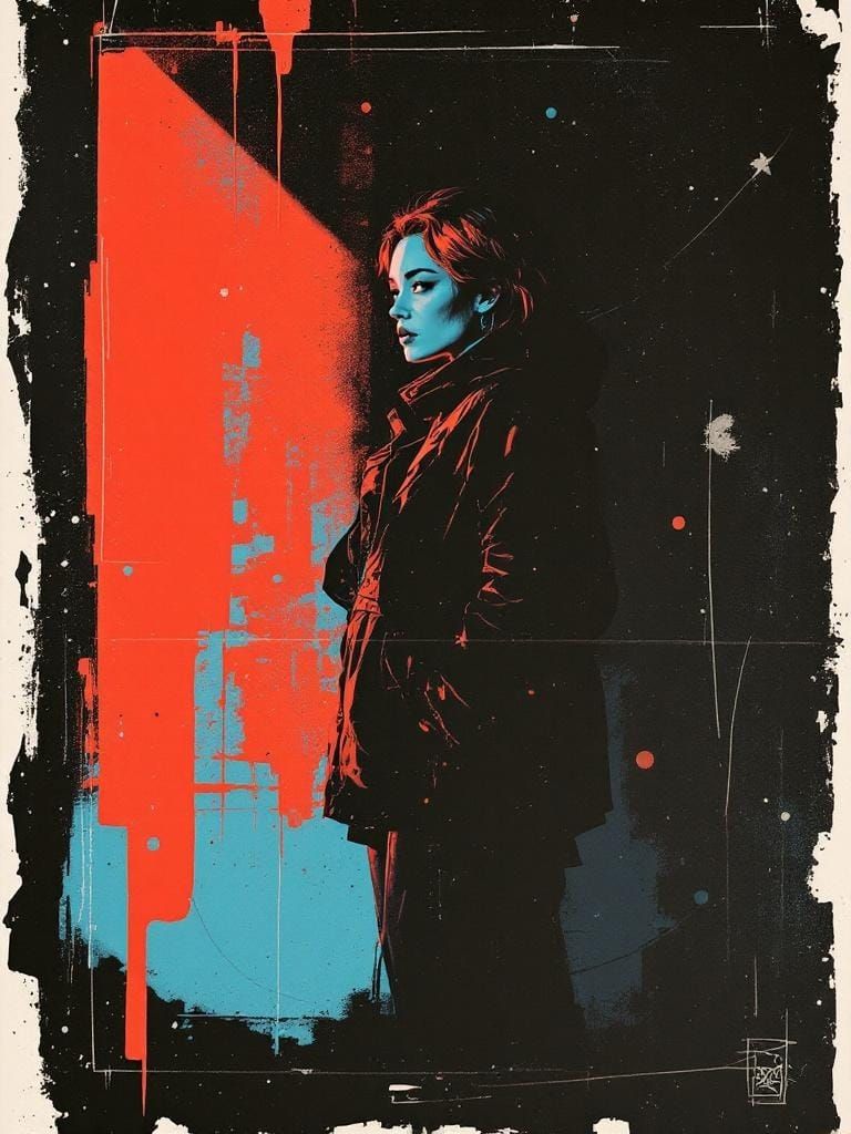 Risograph Portrait in Style of Richard Hamilton and Mark Gon...