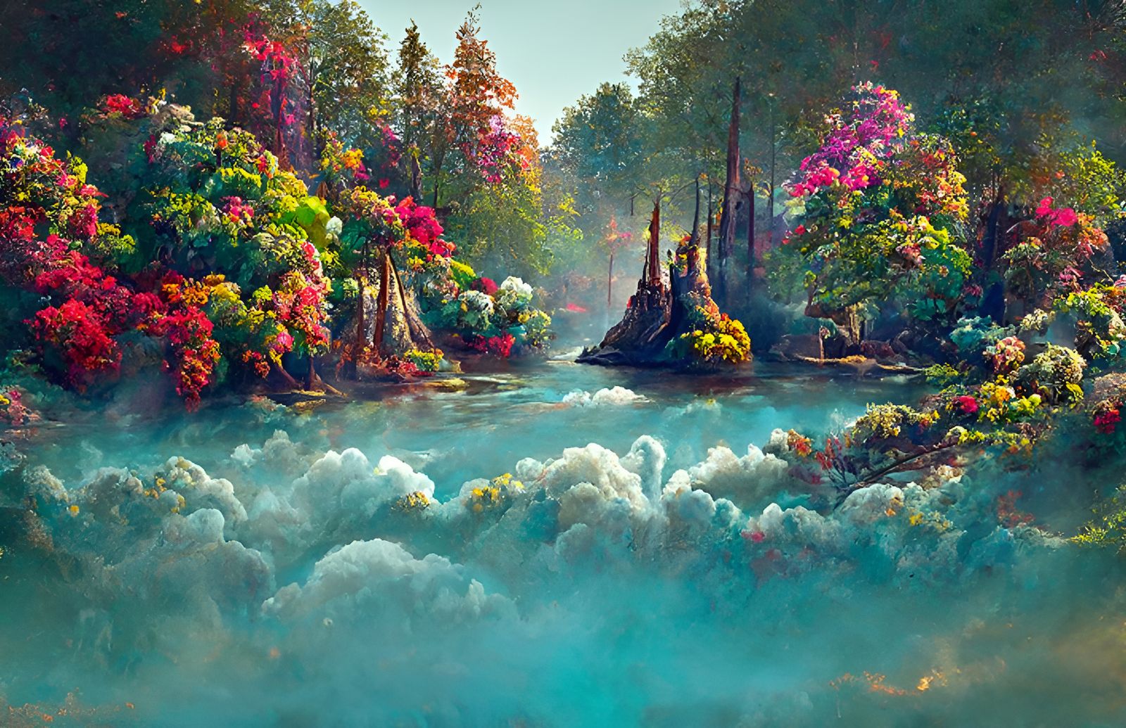 Lush Jungle Canopy Art: Digital Illustration