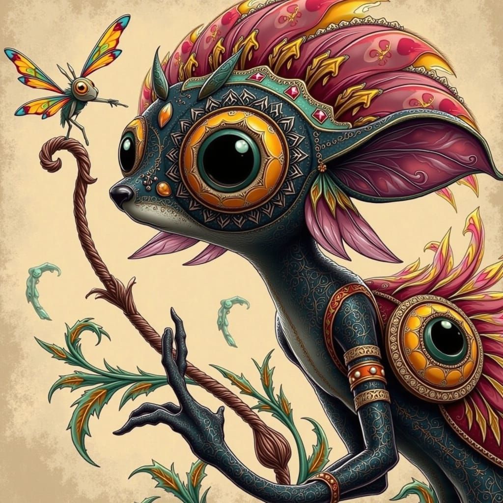 Whimsical Critter in Fantastical Forest
