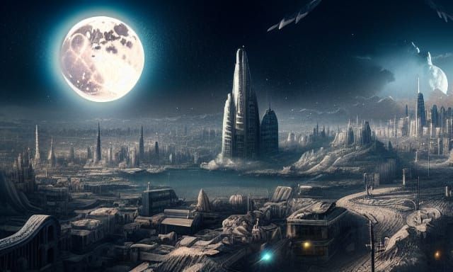 Epic Lunar City: A Digital Matte Painting
