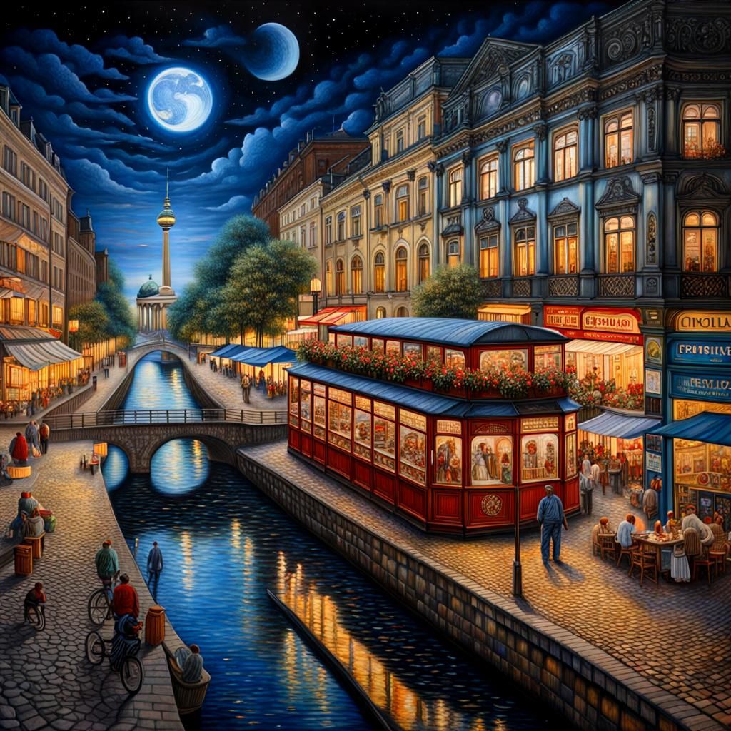 Romantic Night in Berlin: Photorealistic Masterpiece