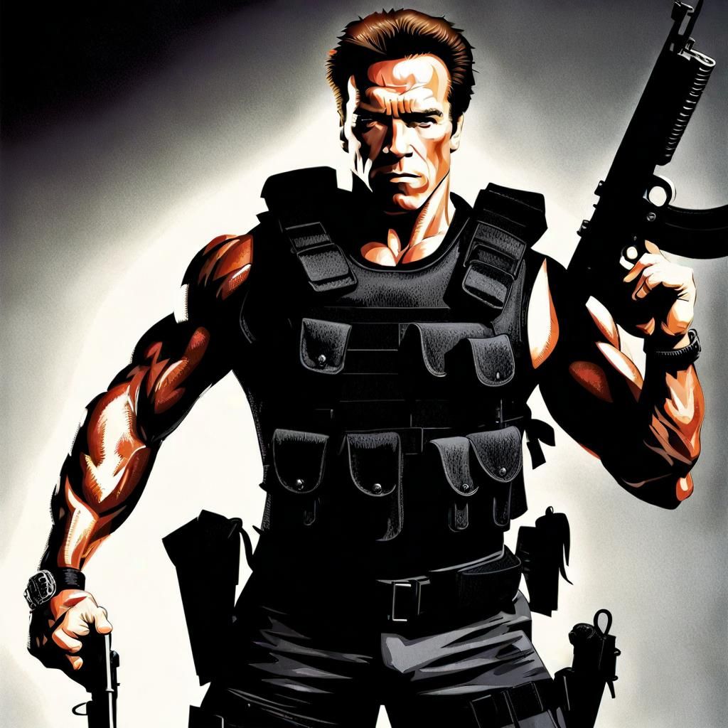 Trent Mauser, as a member of the Expendables '80's squad
