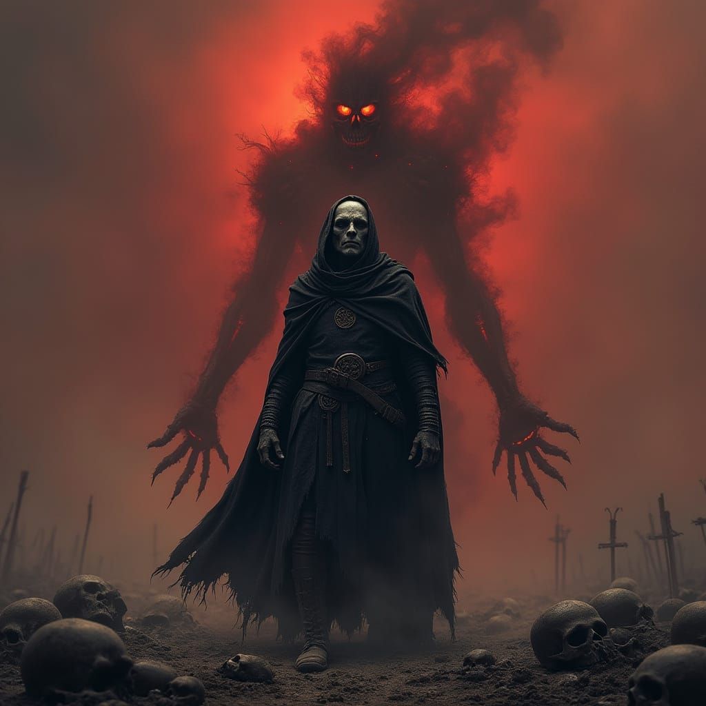 Necromancer Warrior in Desolate Battlefield