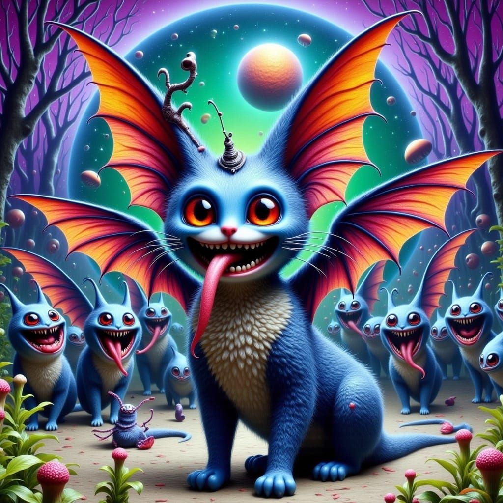 Surreal Creepish Cute Creature Hybrid with Wings