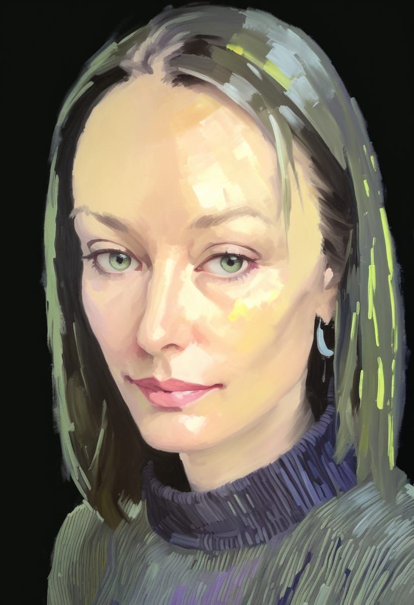 Elegant Goth Girl Portrait in Style of Richard Kuhn