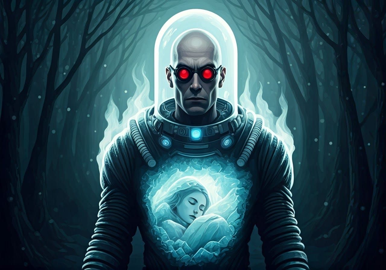 Ethereal Figure Emerging from Mysterious Creek Mist