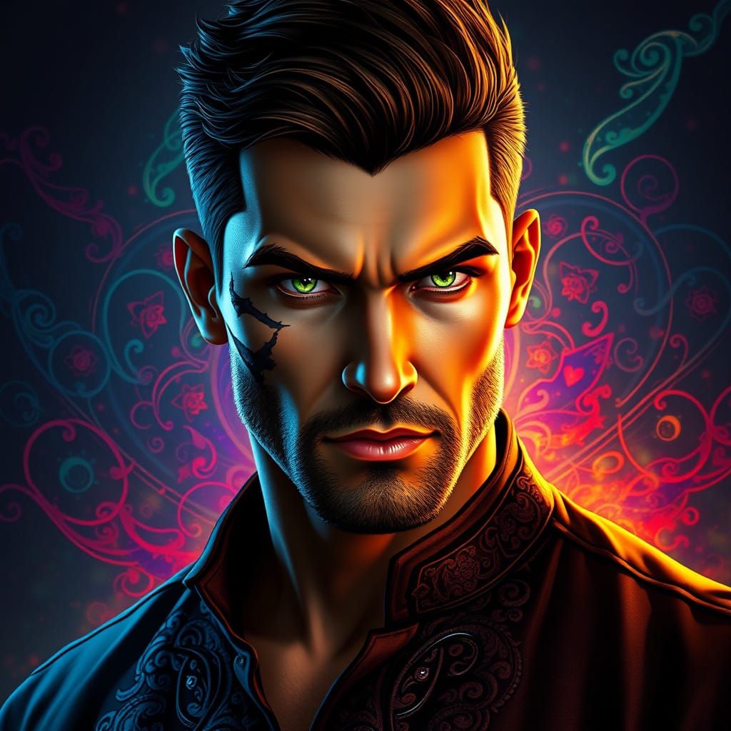 Mysterious Figure in Golden Light