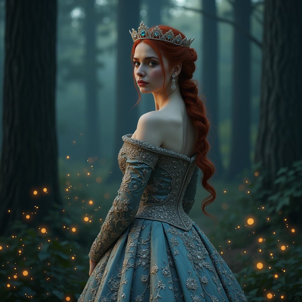 Ethereal Fantasy Portrait of Sansa Stark in Opulent Gown