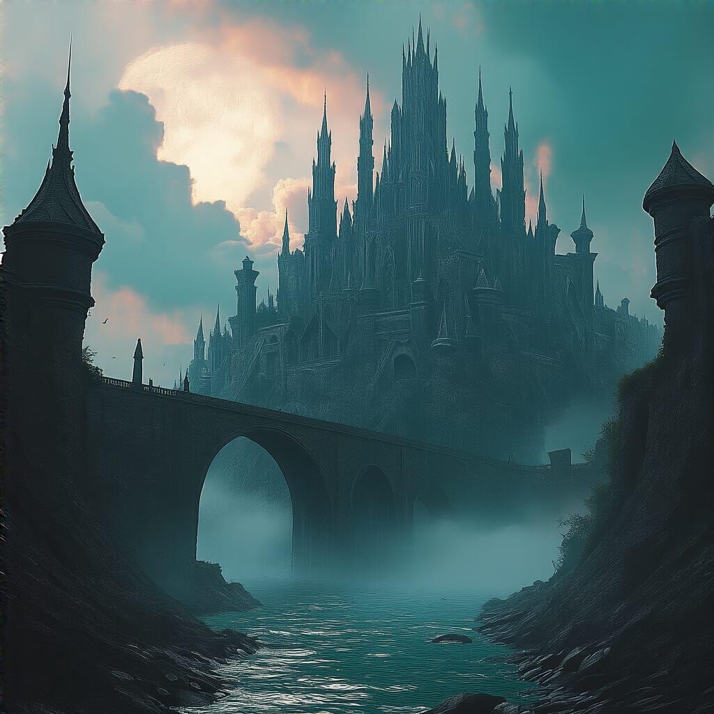 Fantastical Grimdark Matte Painting in Deep Color