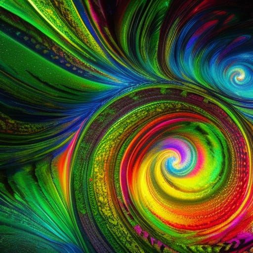 Psychedelic Snake Head in Detailed Matte Painting