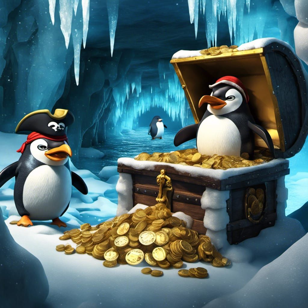 Penguin Pirates Hoard Treasure in Ice Cave