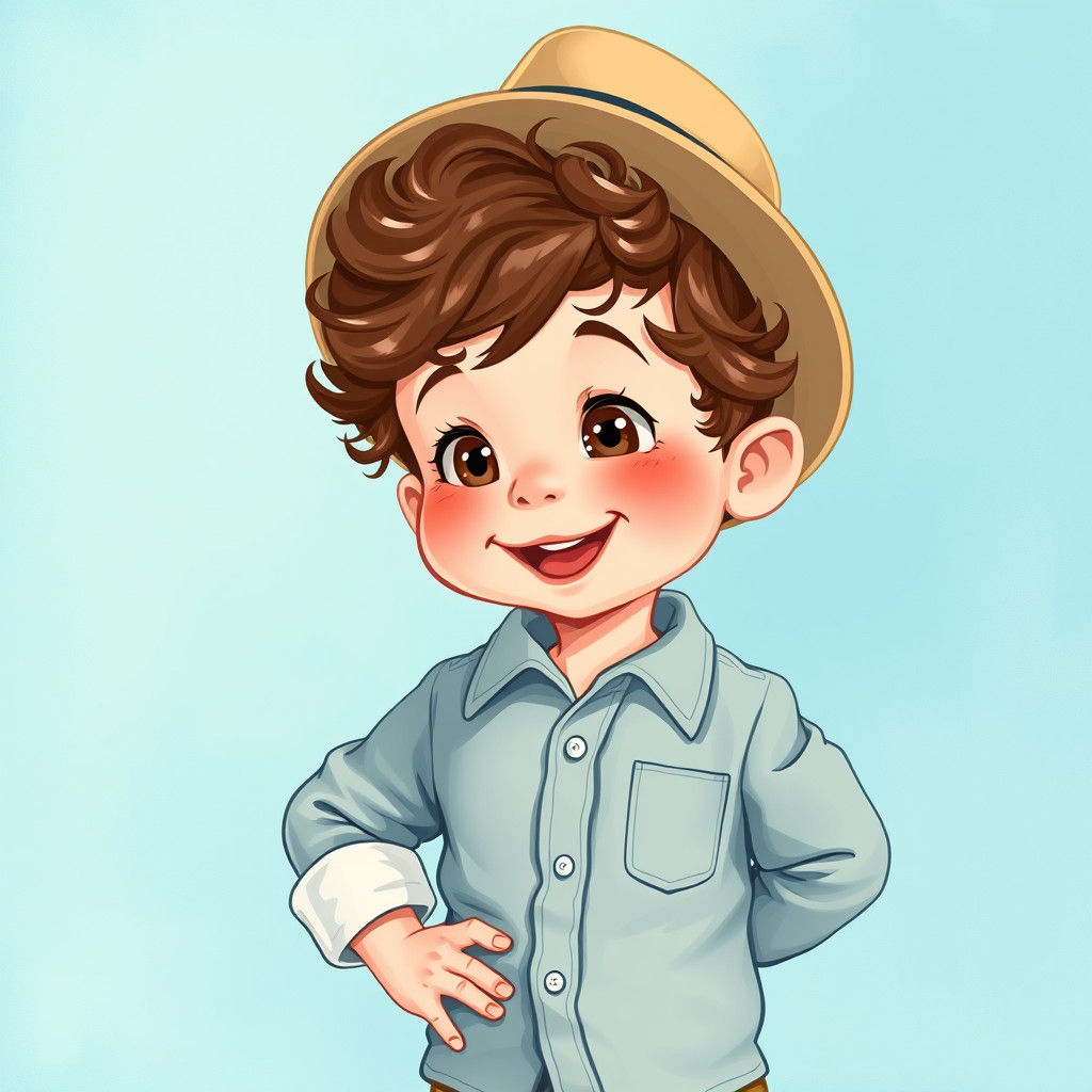 Playful Toddler in Retro Pin-Up Style