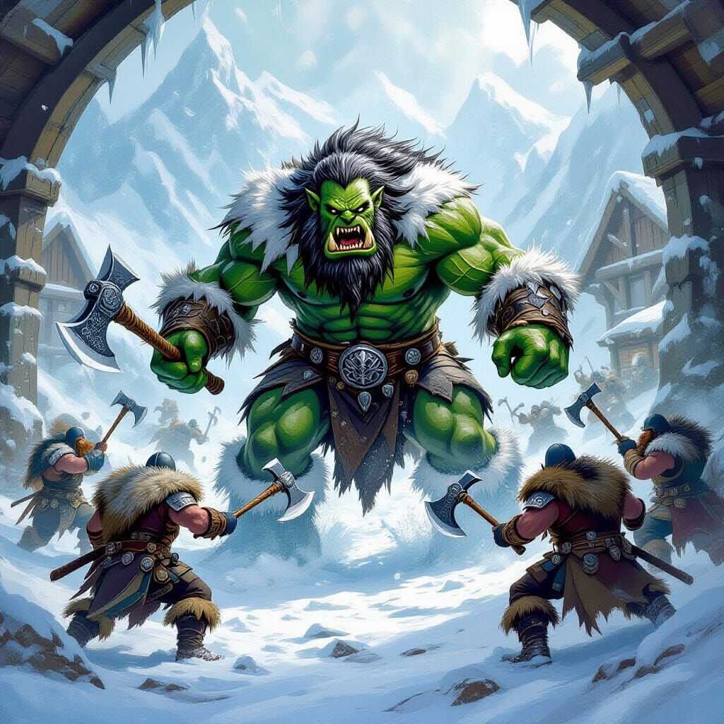 Ice Troll Raid on Arctic Dwarf Outpost