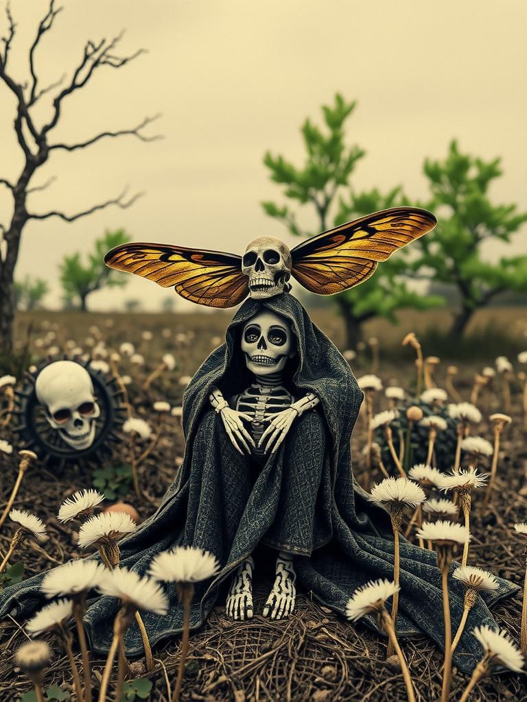 surreal autumn  Halloween , highly  detailed  drawing  a   s...