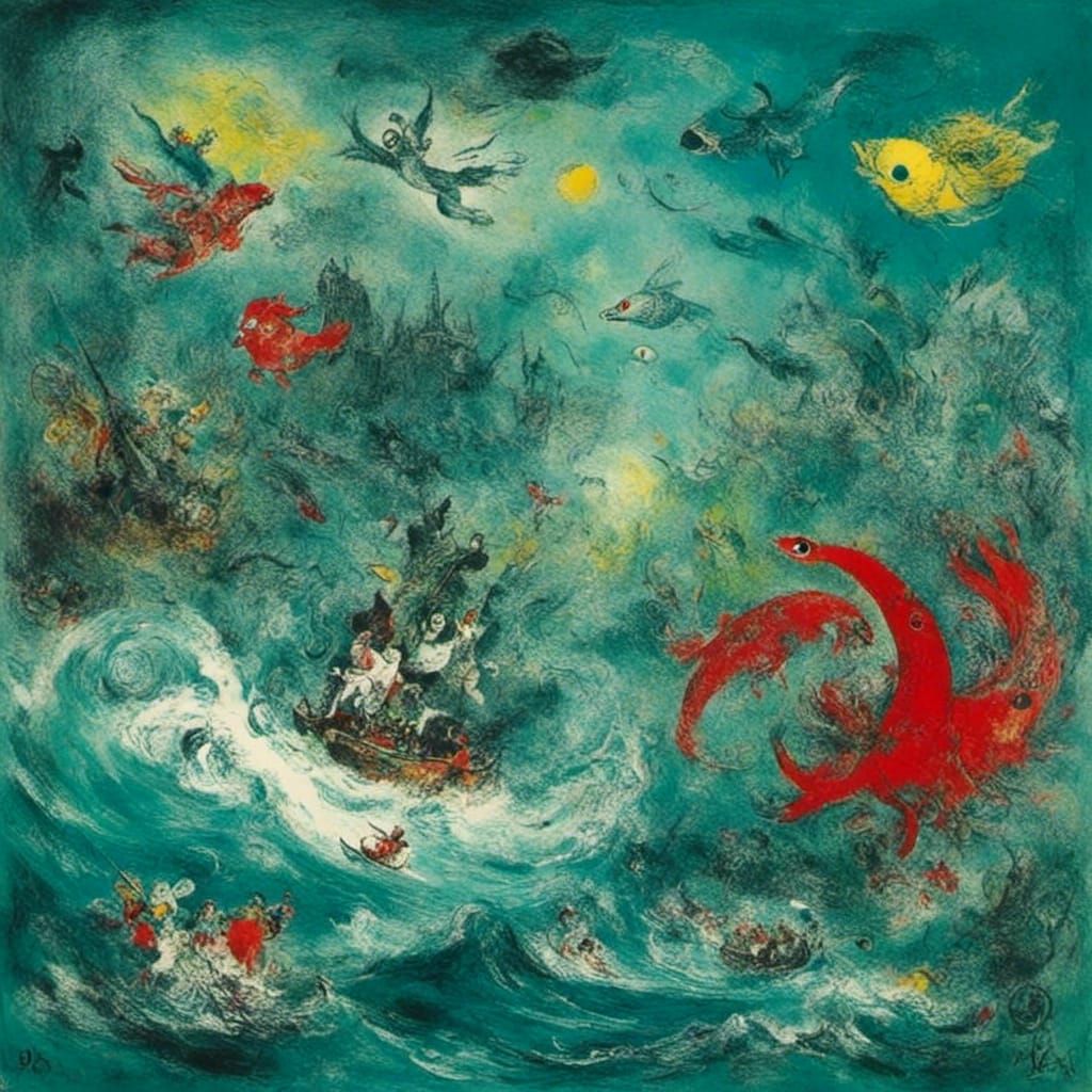 Kraken of the Sea in Surreal Painterly Style