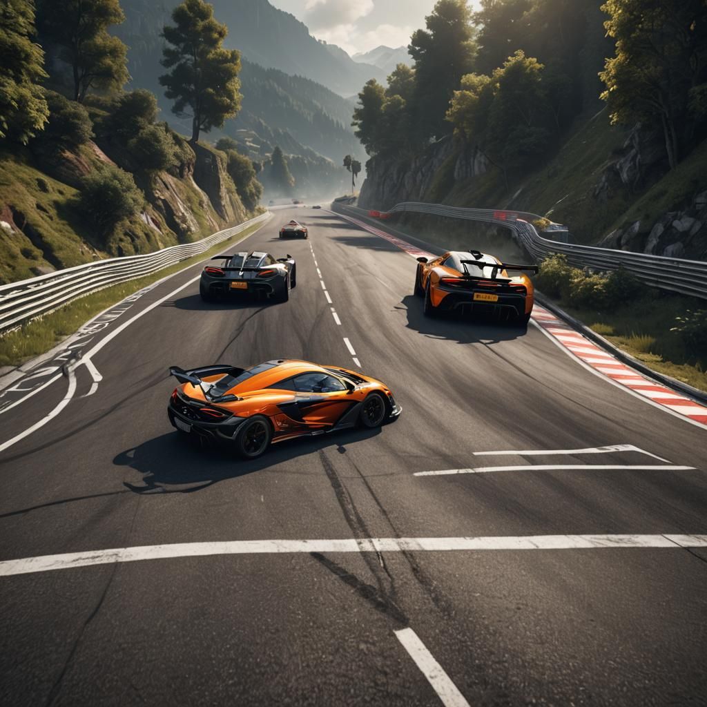 McLaren Supercar Overtakes F1 Car in Detailed Painting
