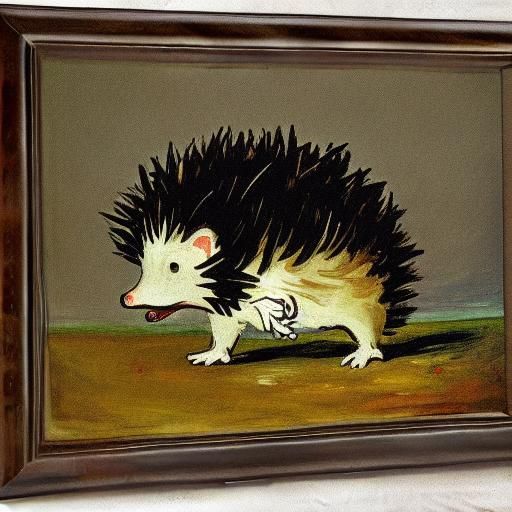 Angry Hedgehog in Expressionist Style