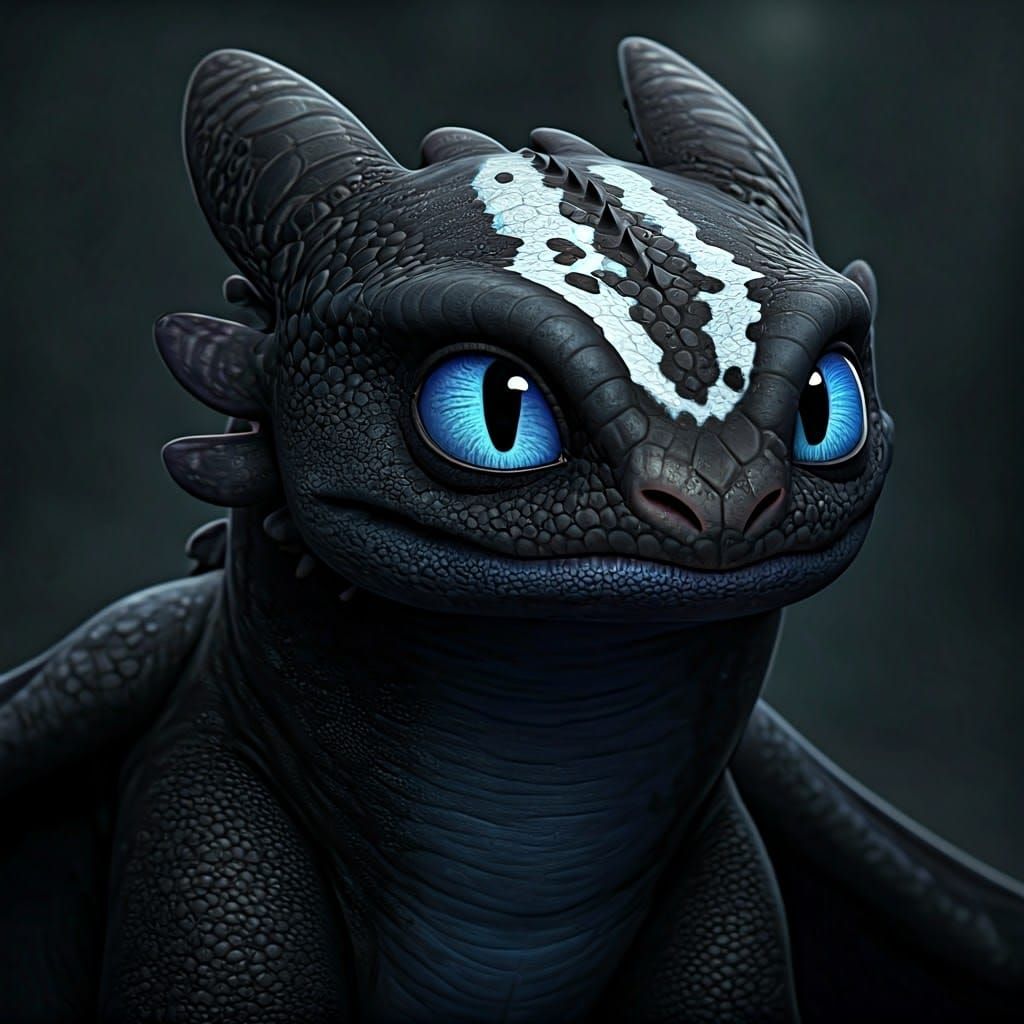 Baby Night Fury Dragon in Cinematic Scene