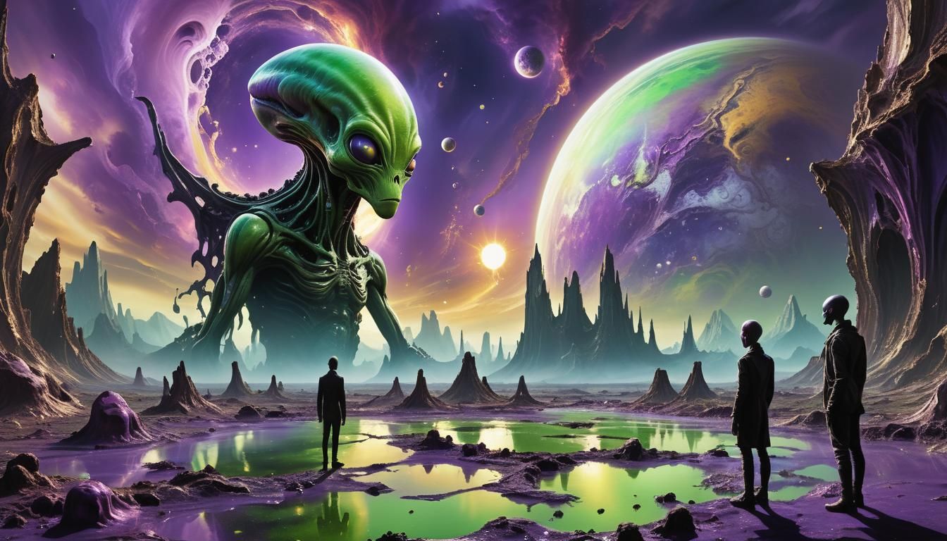 Surreal Alien Art Gallery Opening in Melting Exoplanet Lands...