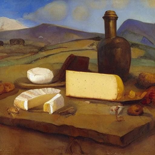 Giant Bread and Cheese Mountain Landscape