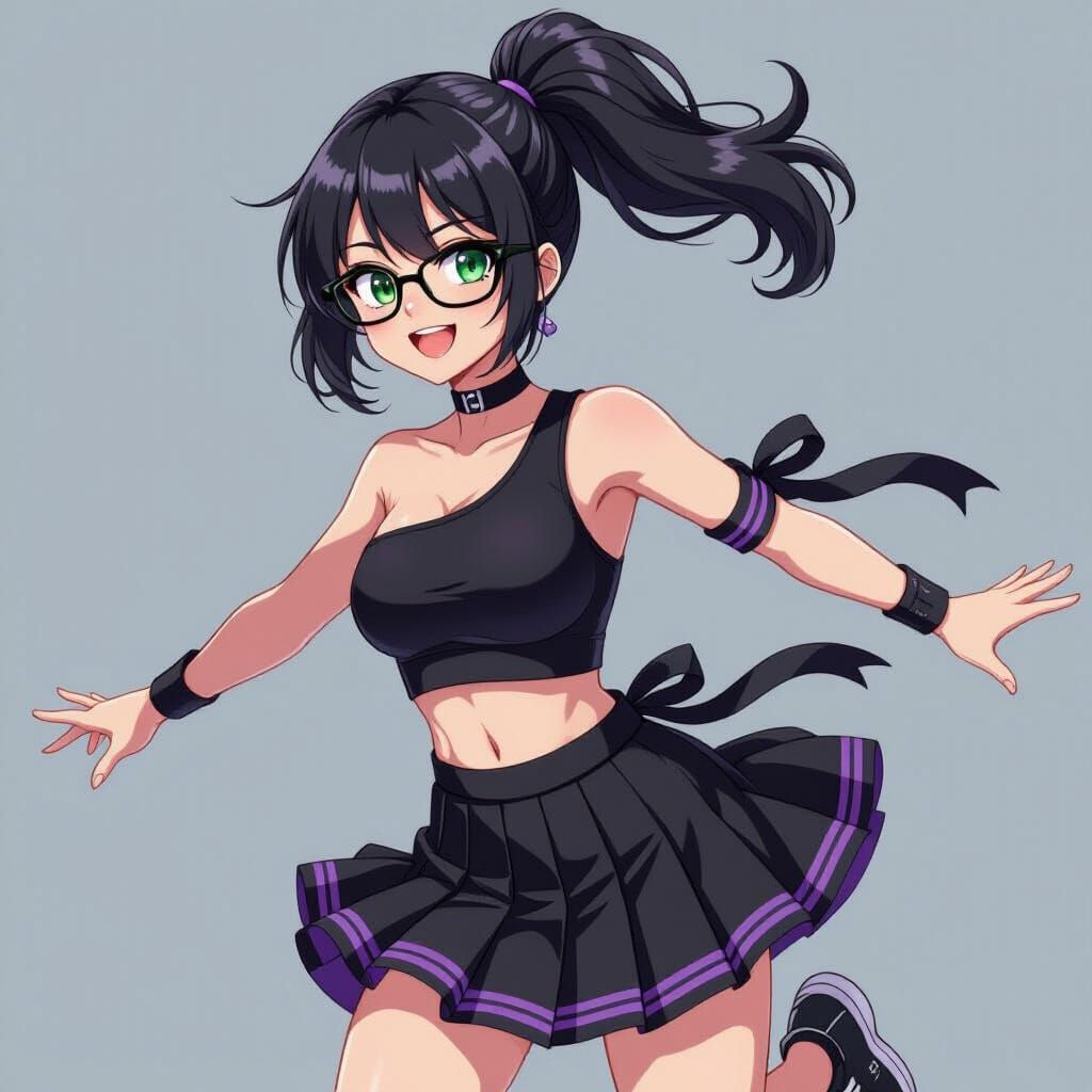 Stylized Portrait of Woman in Sporty Outfit