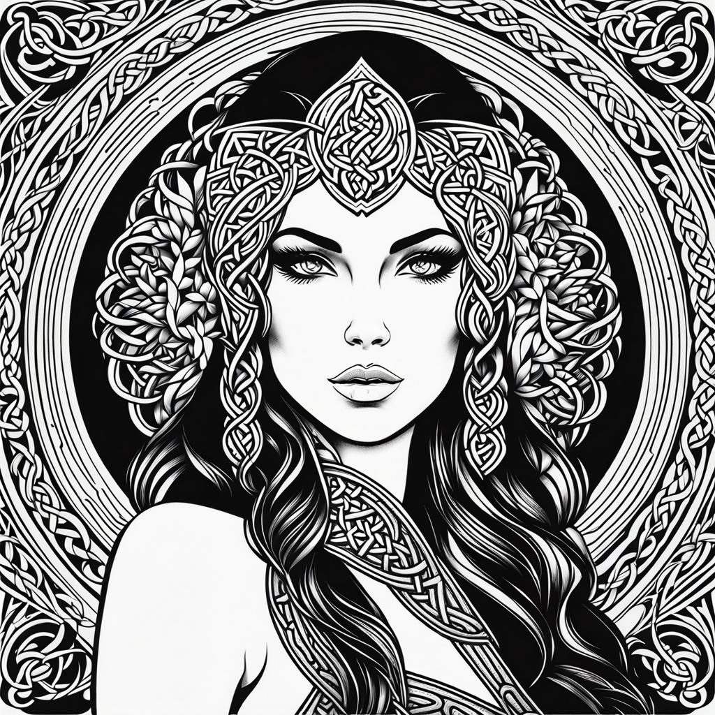 Celtic woman Line art