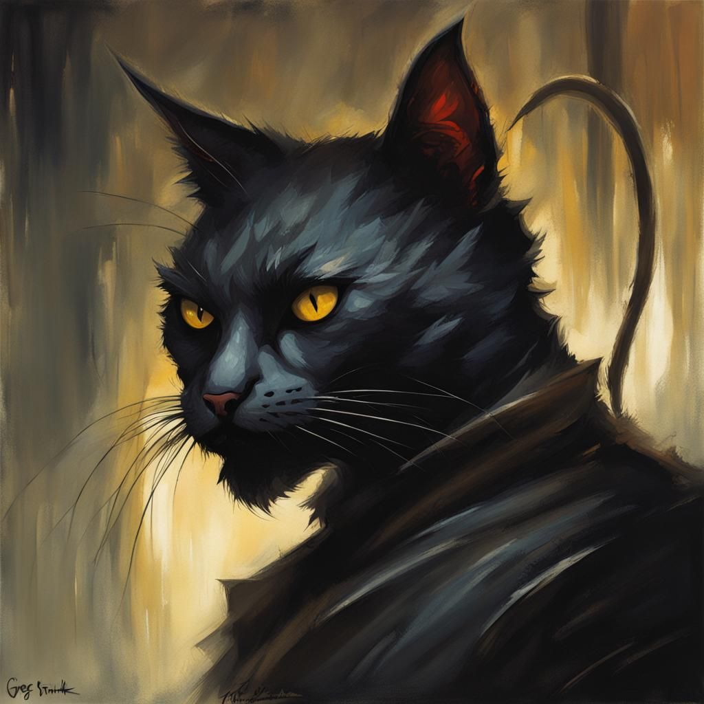 Sinister Cat Artwork in Fantasy Style