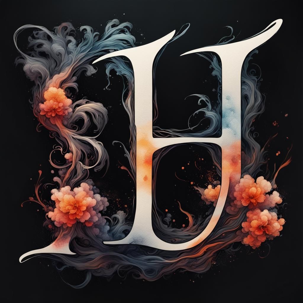 Calligraphic alphabet letters