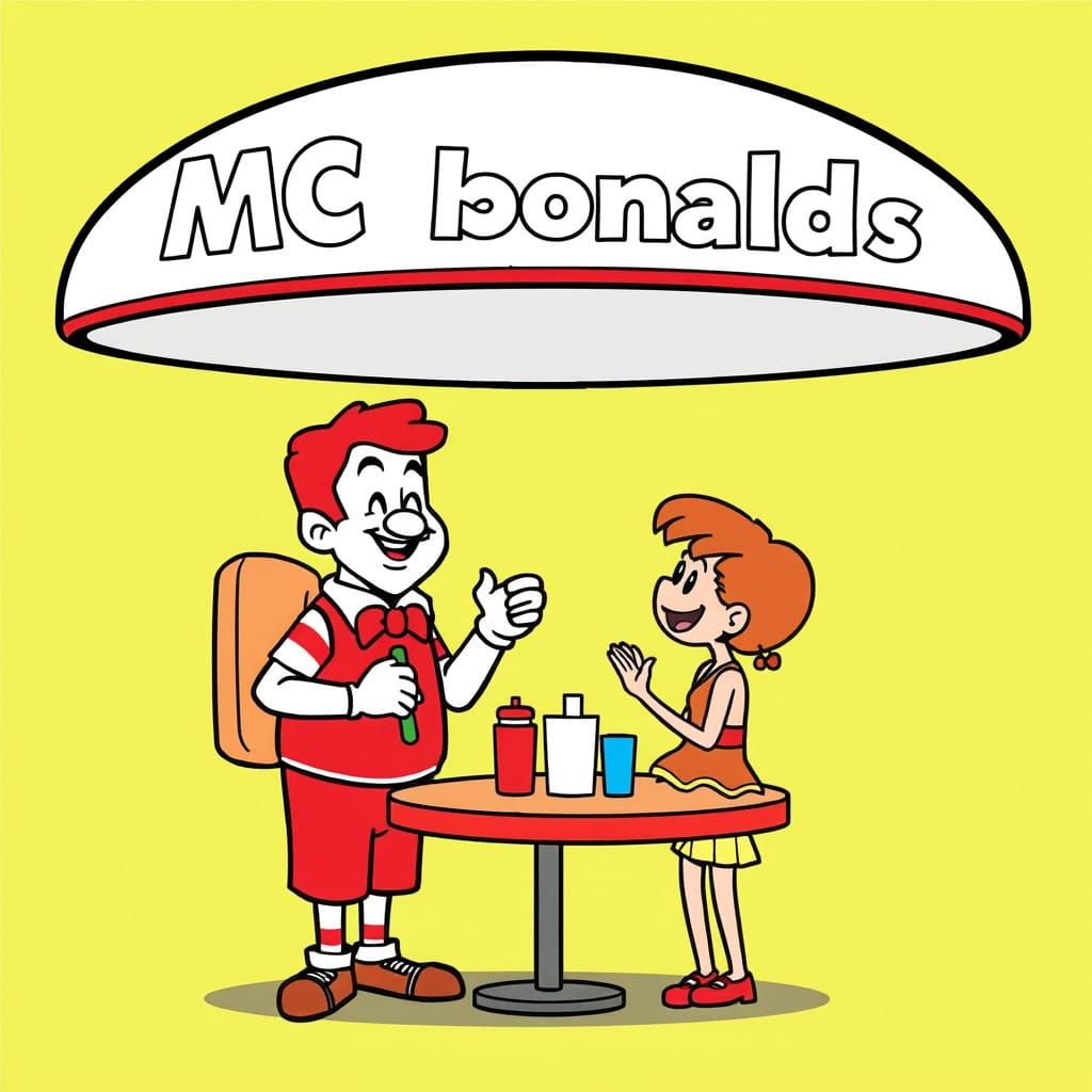 Colorful Cartoon McDonald's Menu Ad