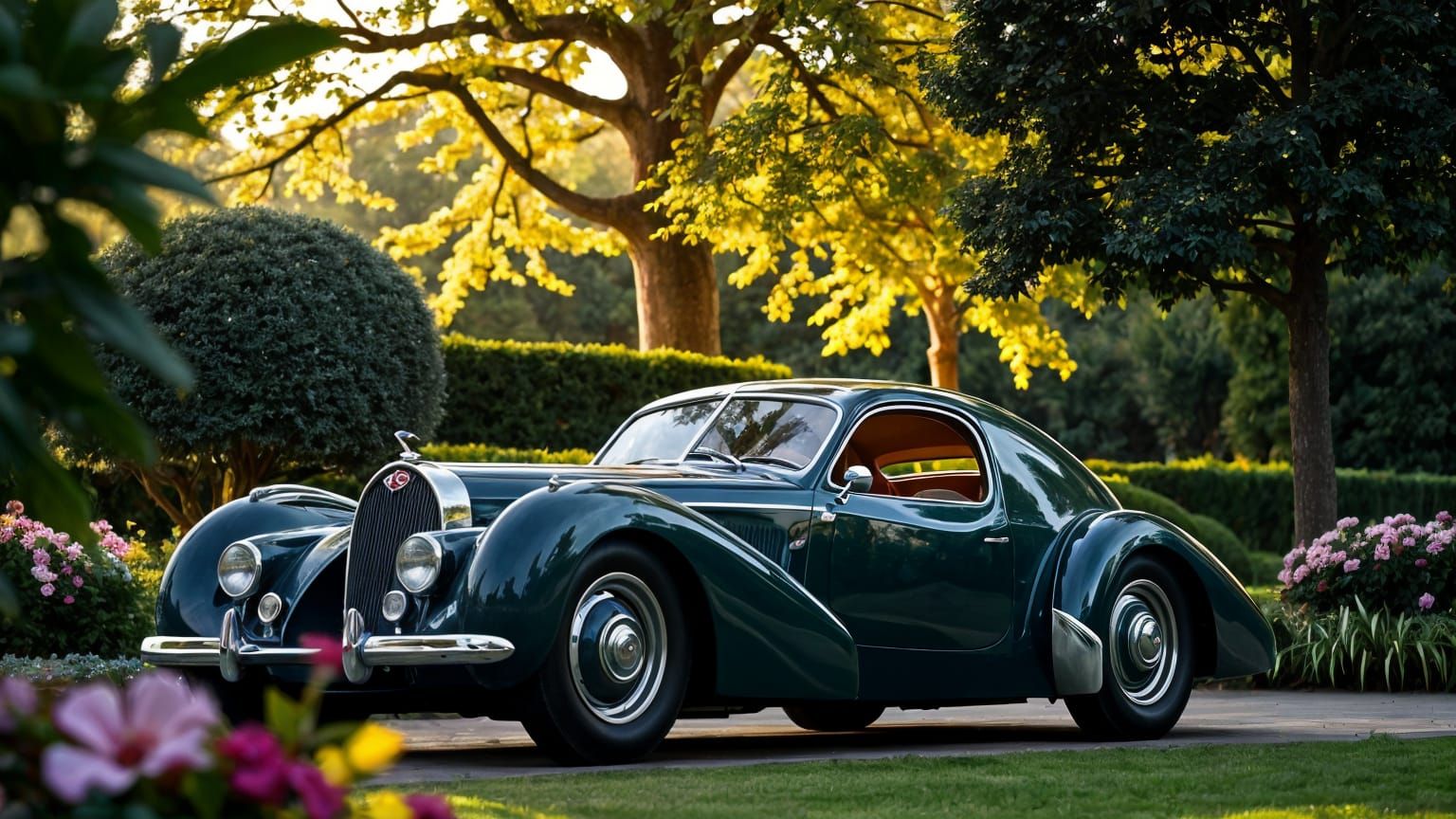 Bugatti T64 Coupé Concept in Luxurious Villa Setting