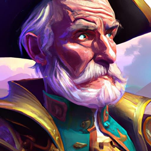 Detailed Portrait of an Old Sailor in Digital Painting Style