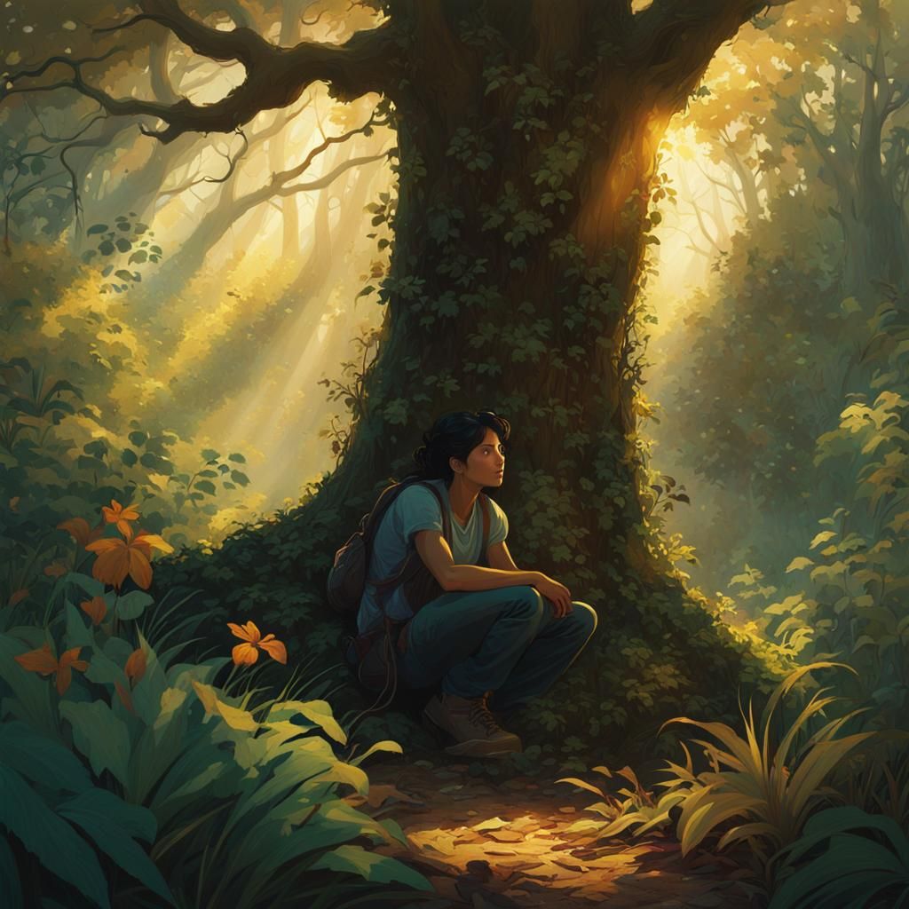 Cinematic Jungle Encounter in Vibrant Concept Art