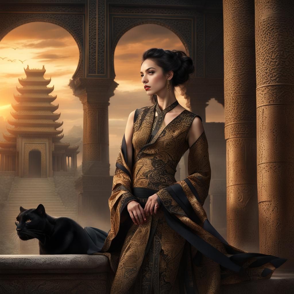 Passage of Time: Woman in Ruined Temple