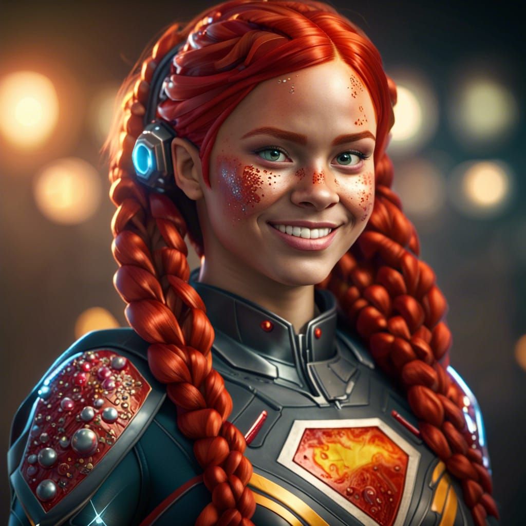 Teenage Pizza Superhero in Futuristic Costume