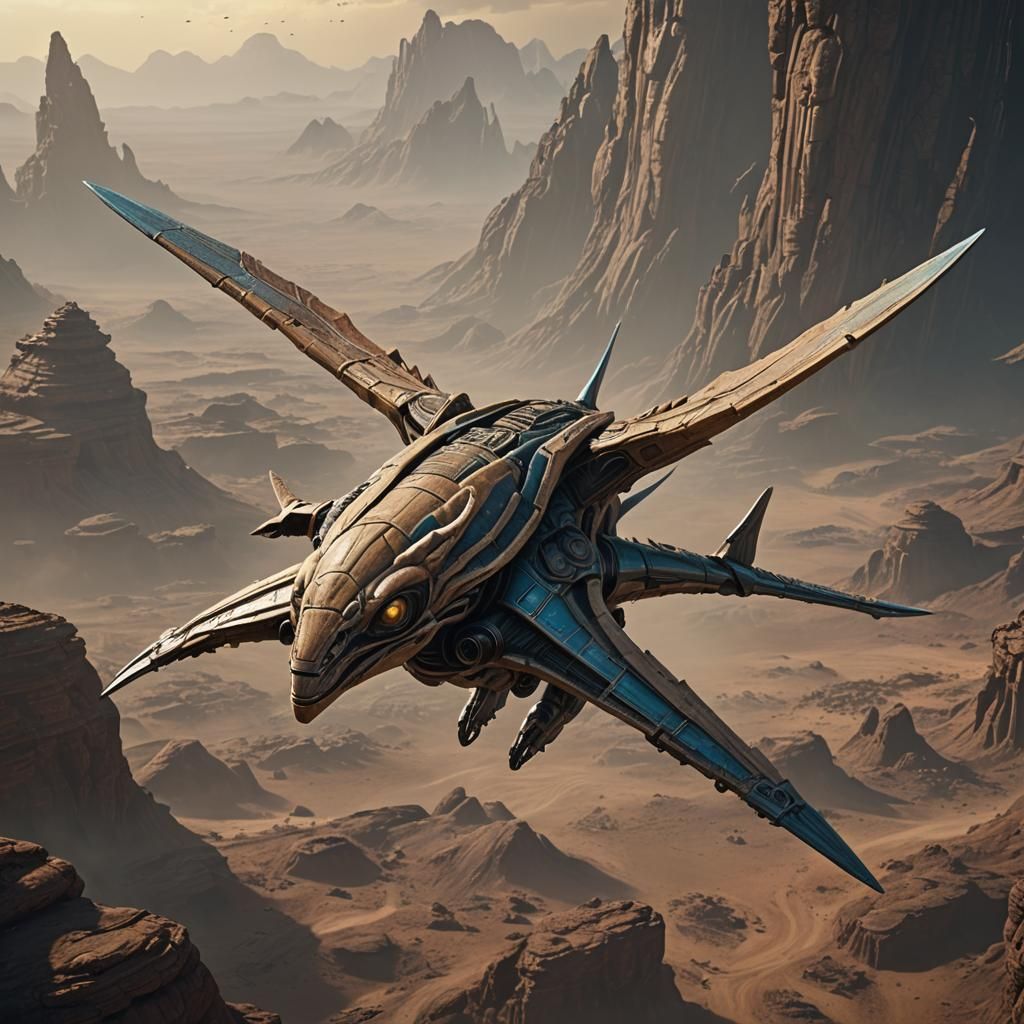 Sci-Fi Goth Alien Gliding in 3D Game Style