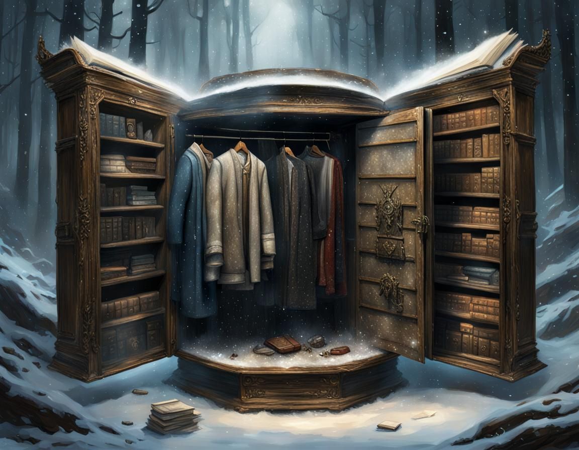 Narnia Wardrobe Portal in Fantasy Library