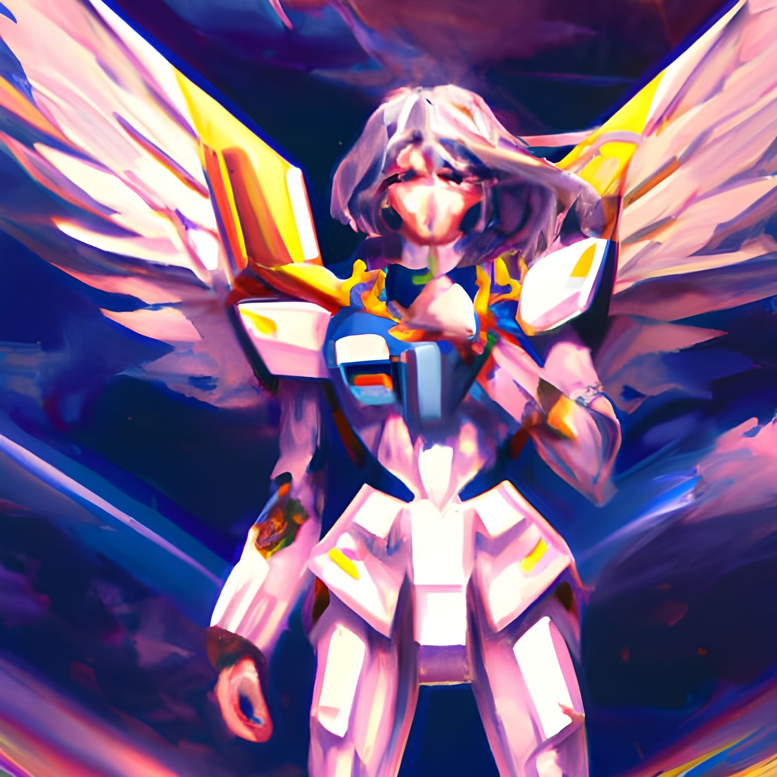 Gundam Wing Goddess: Digital Illustration Style