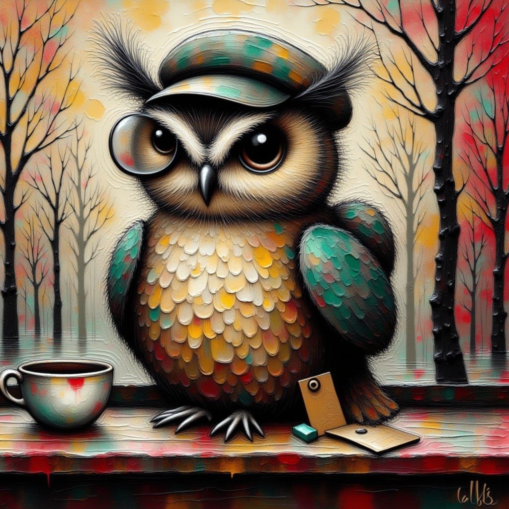 Mail Owl in Urban Graffiti Art Style
