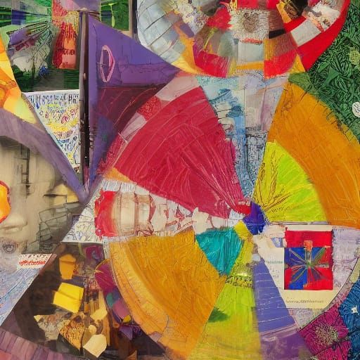 Kaleidoscopic Art Inspired by Rauschenberg and van Eyck