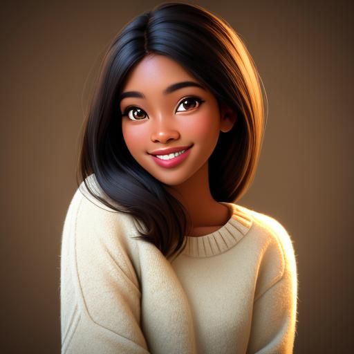 Charming Portrait of Smiling Girl with Soft Lighting