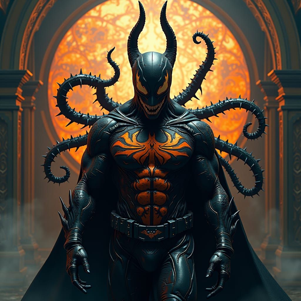 Venom Batman in Stylized Symbiote Suit