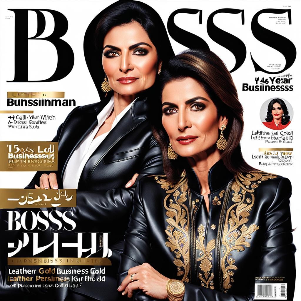 Boss Lady Magazine Cover: Persian Businesswoman in Gold