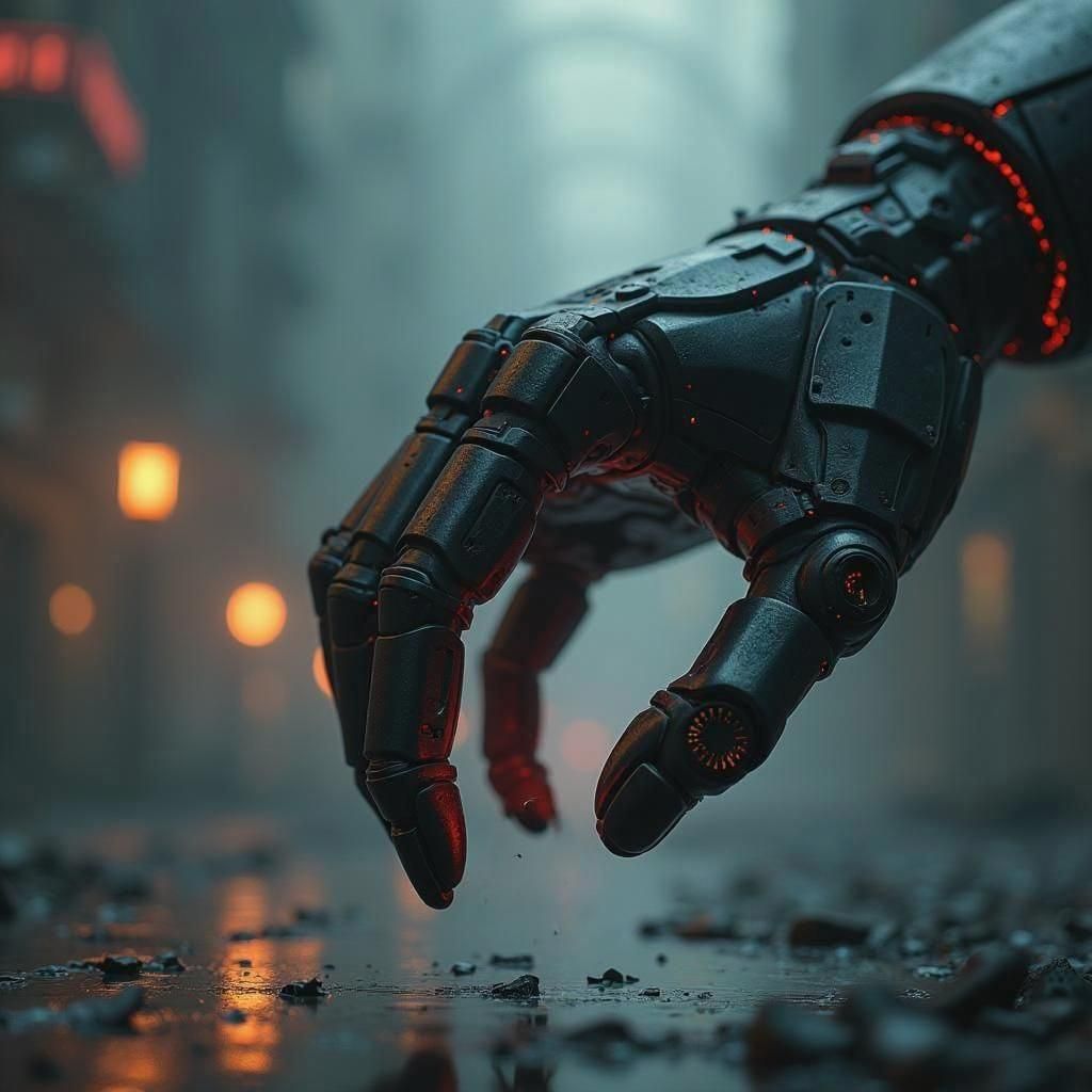 Terminator Robot Hand: Detailed Matte Painting