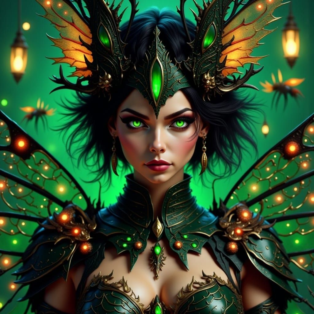 Fairy Costume Close-Up in Dark Fantasy 3D Style