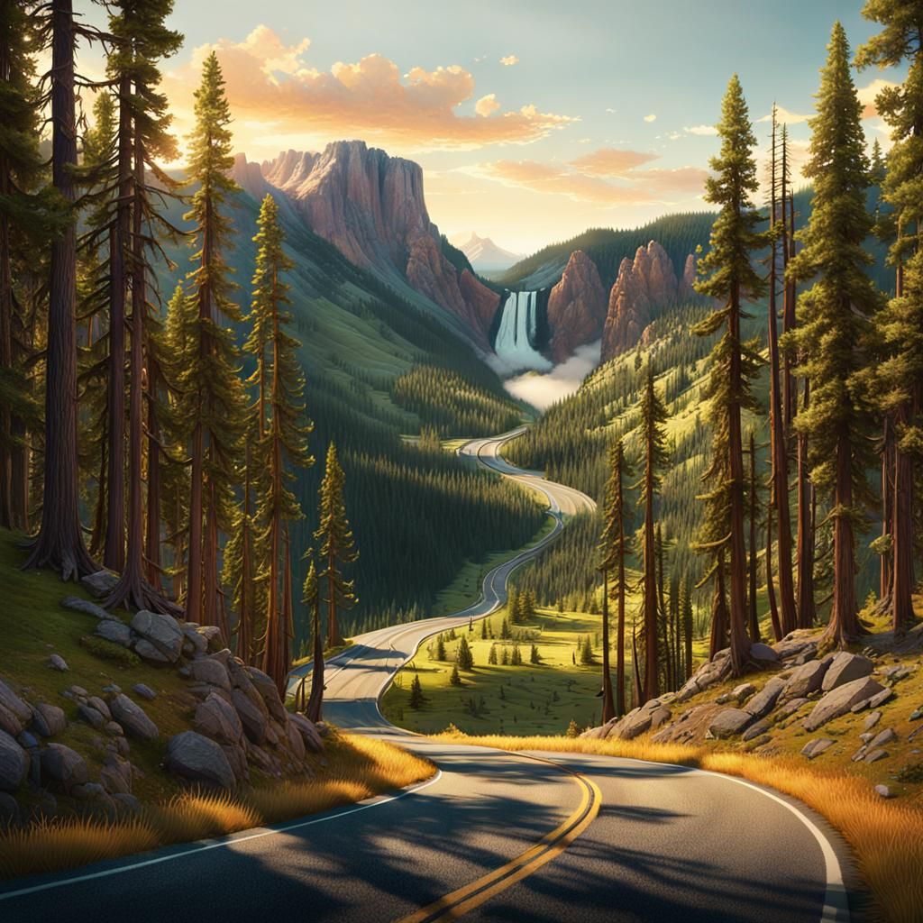 Yellowstone Road: Epic Digital Matte Painting