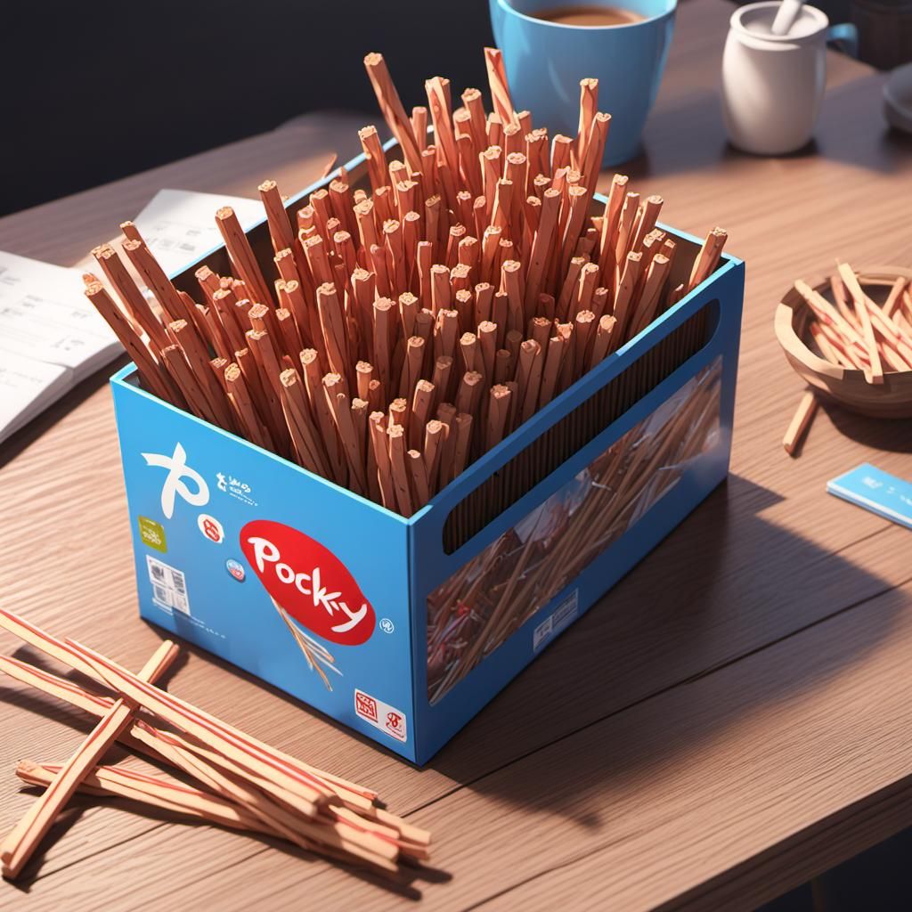 Pocky Box in Detailed 3D Anime Art Style