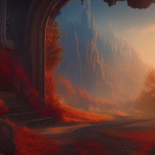 Fantastical December Matte Painting in Deep Color