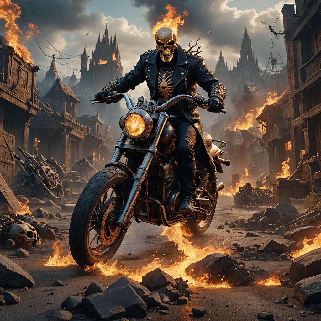 Ghost Rider Concept Art in Deep Color
