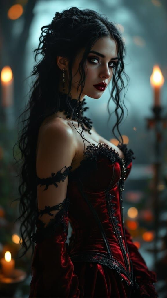 Gothic Muse in Velvet Darkness