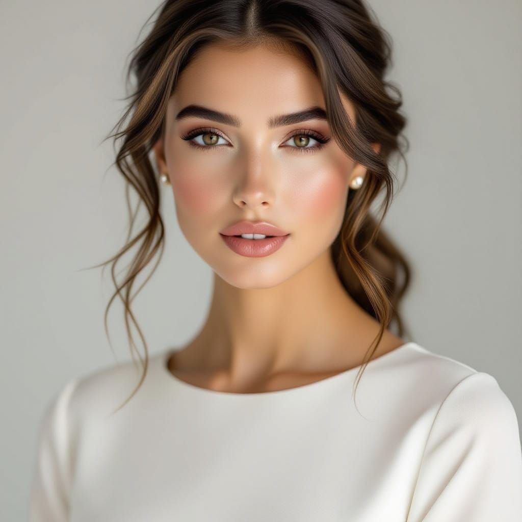 Minimalist Bride in Silky White Engagement Dress